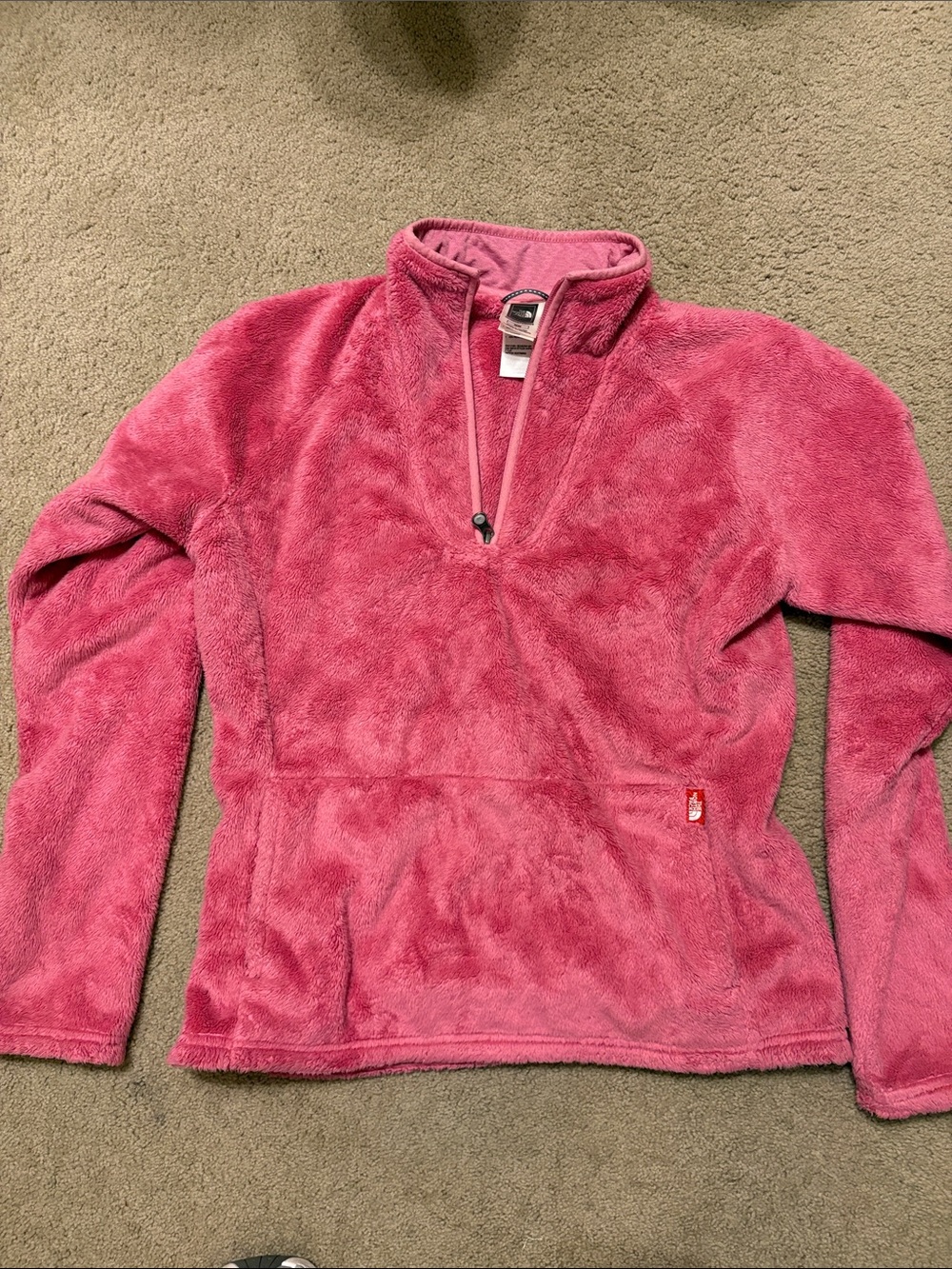 The North Face Women's Pink Plush Half-Zip Teddy Jacket
